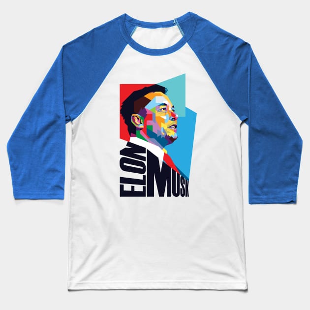 Elon Musk Pop Art Baseball T-Shirt by Laksana Ardie Store
